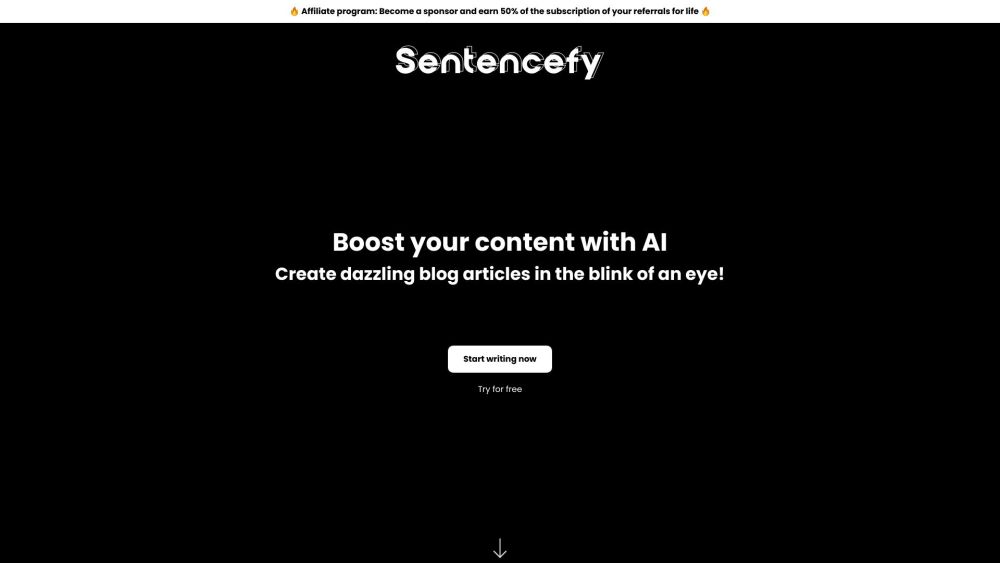 Sentencefy Website screenshot