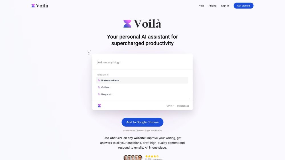 VoilÃ  Website screenshot