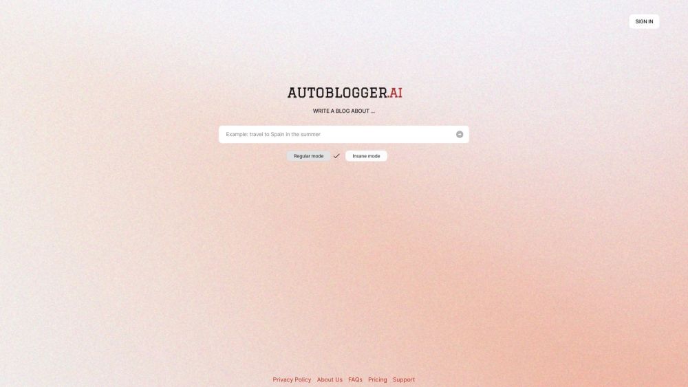 Autoblogger.ai Website screenshot