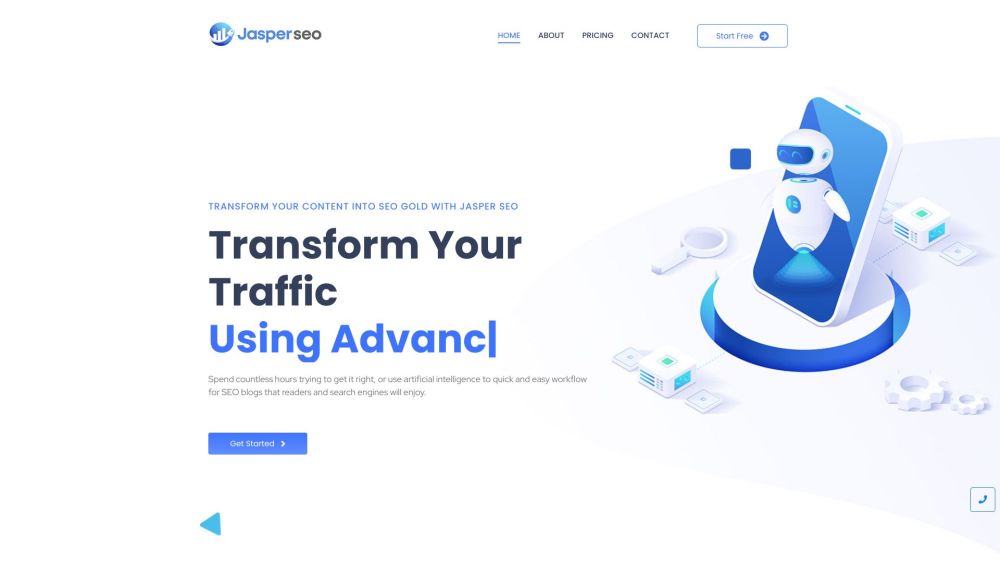 Jasper SEO Website screenshot