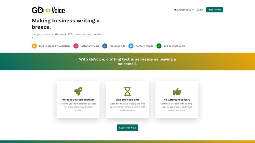 GoVoice Website screenshot