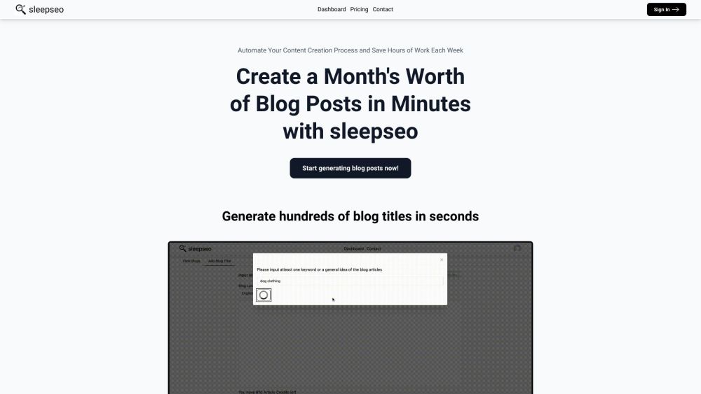 sleepseo Website screenshot