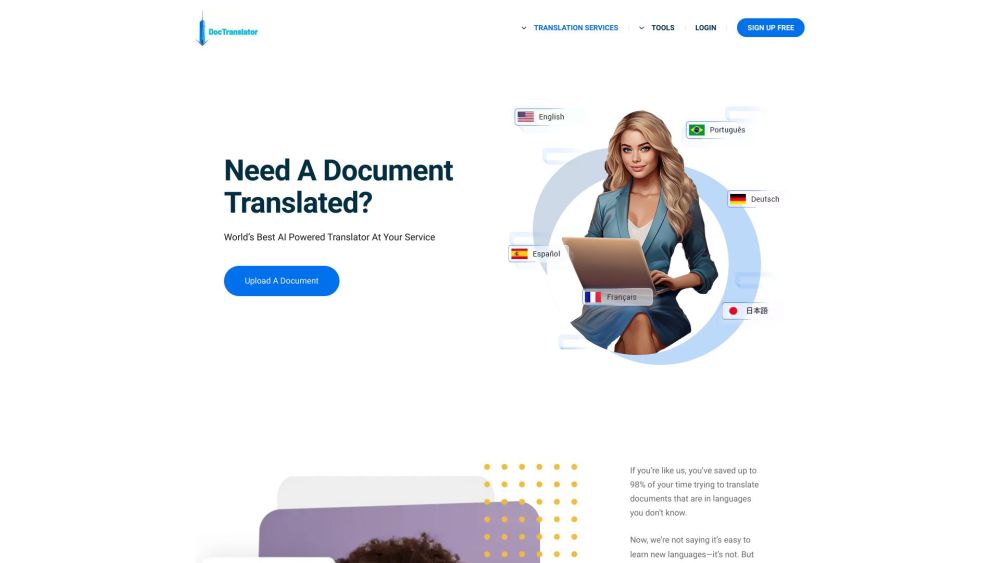 Free Doc Translator Website screenshot