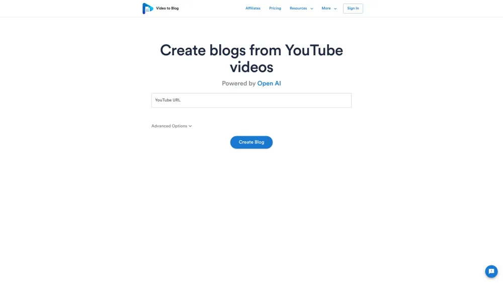 Video To Blog Website screenshot