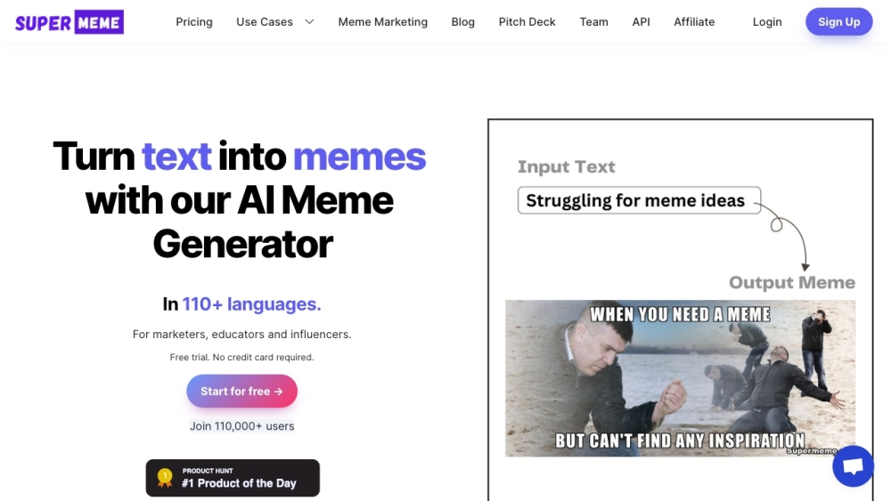 Supermeme.ai Website screenshot