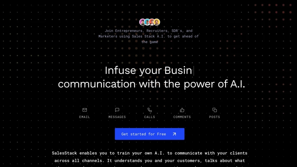 Sales Stack - A.I. powered Professional Communication Website screenshot