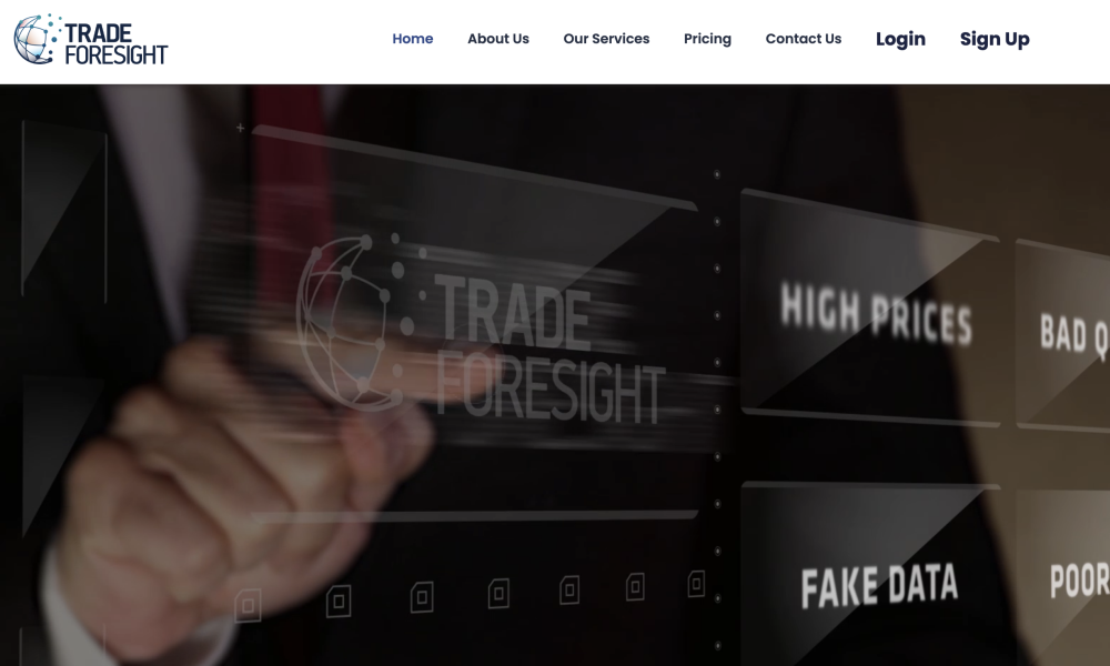 Trade Foresight Website screenshot