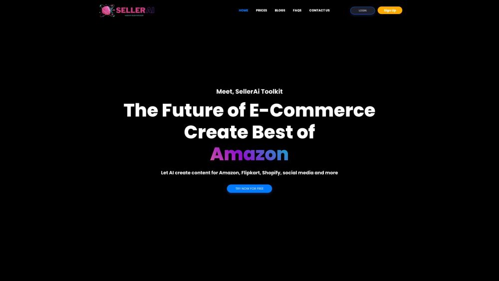 SellerAi Website screenshot