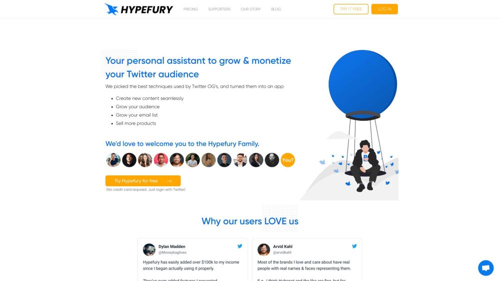 Hypefury Website screenshot