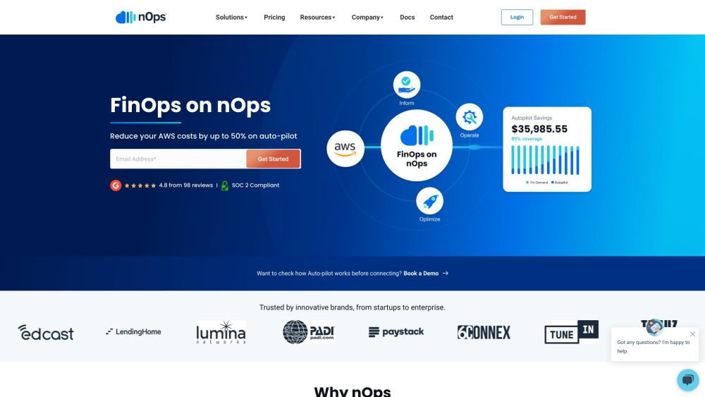 nOps Website screenshot