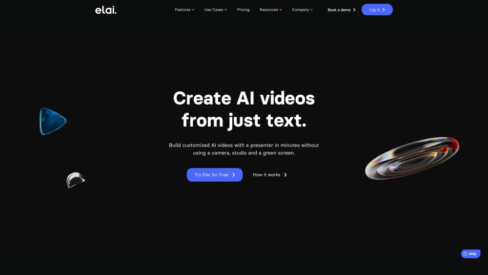 Elai.io - Automated AI Video Generation Platform Website screenshot