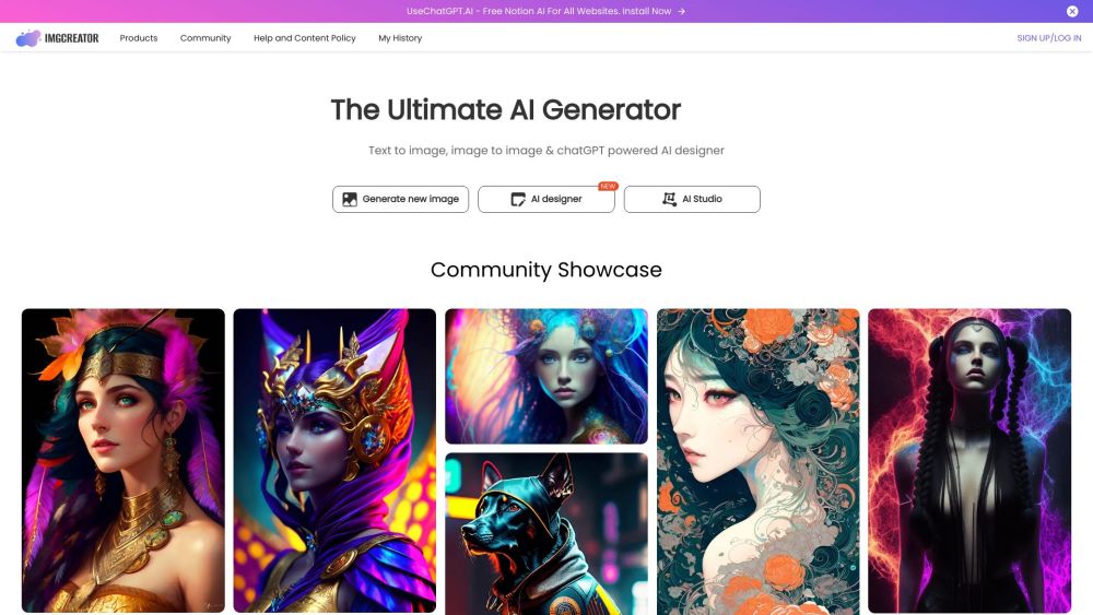 imgcreator ai Website screenshot