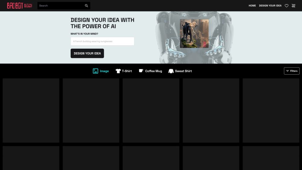 Bad Bot Design Website screenshot