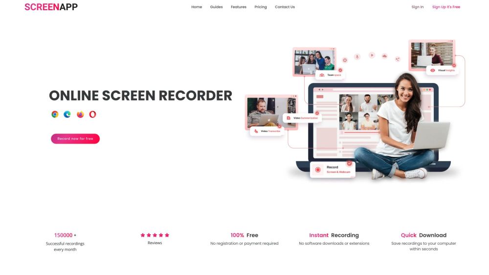 ScreenApp Website screenshot