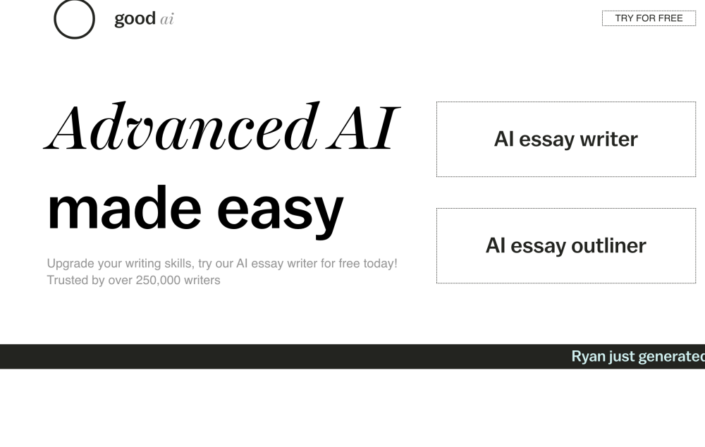 The Good AI Website screenshot