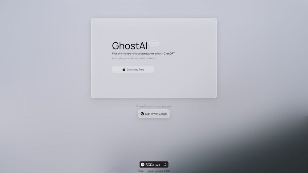 GhostAI Website screenshot