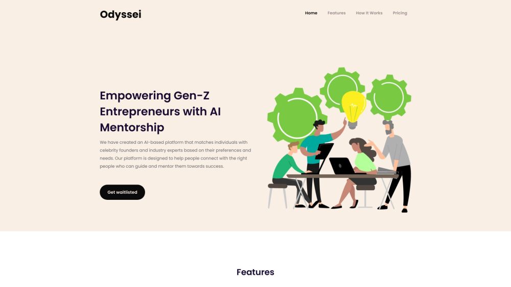 Odyssei Website screenshot