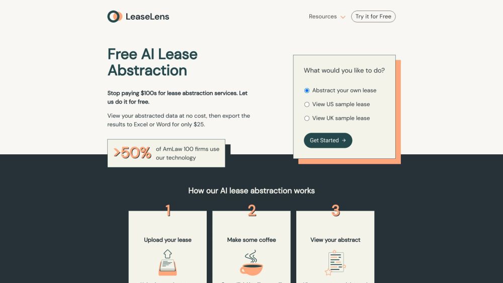 Lease Lens Website screenshot