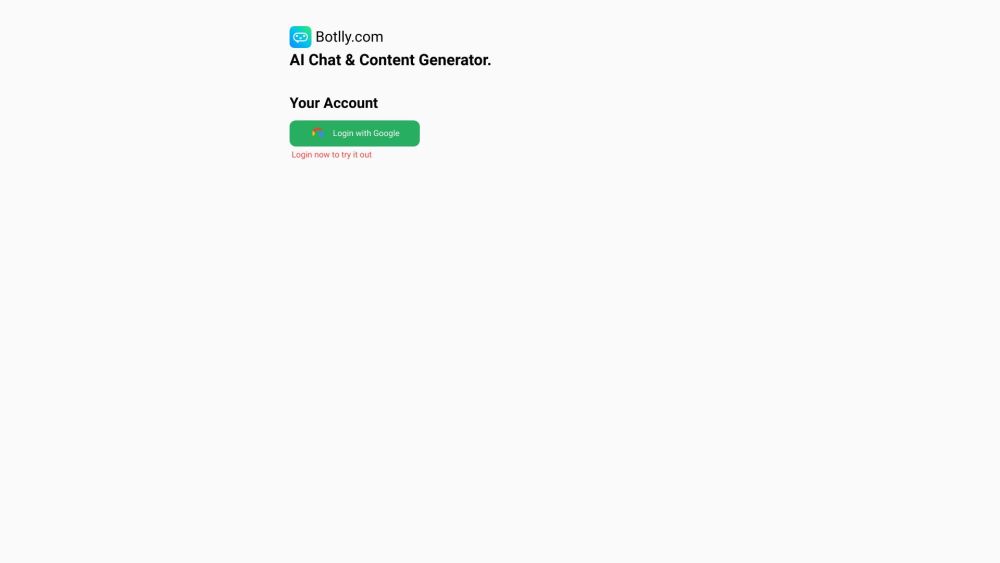 Botlly - AI Content Generator Website screenshot