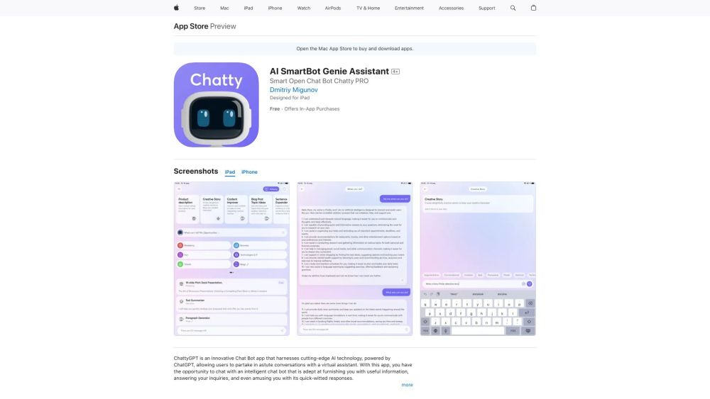 ChattyGPT Ai Website screenshot