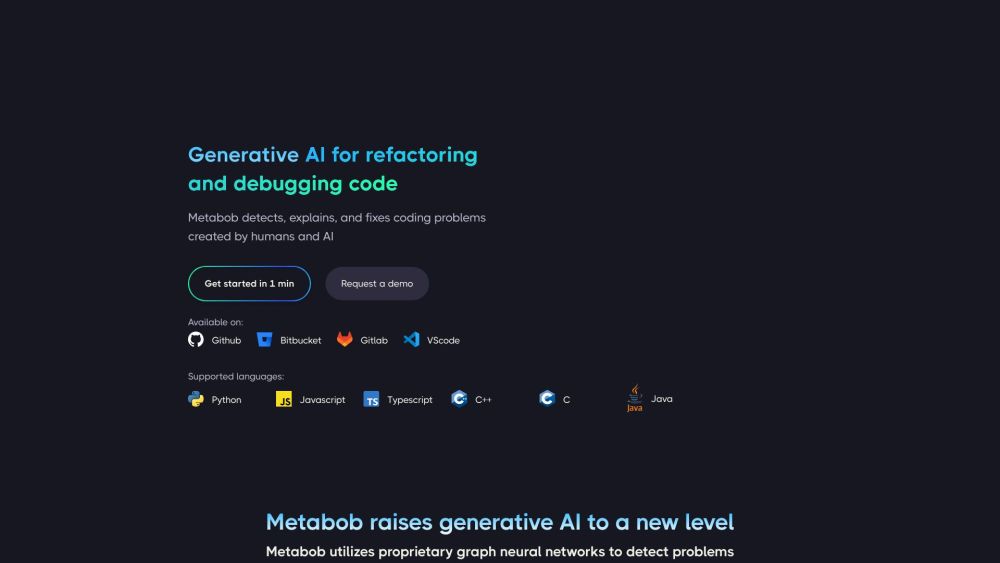 Metabob Website screenshot