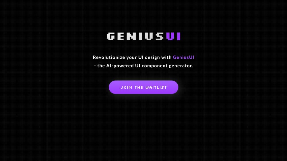 GeniusUI Website screenshot