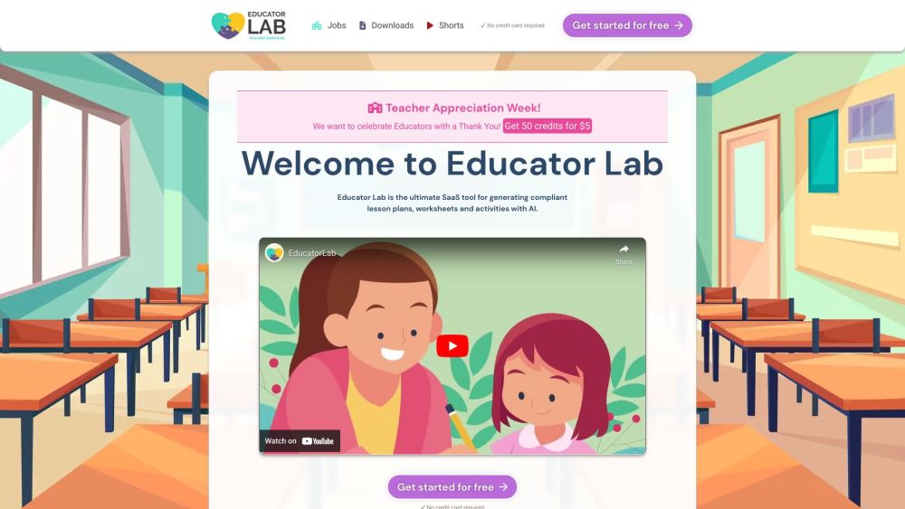 Educator Lab Website screenshot