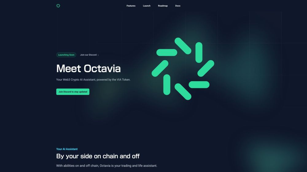 Octavia - Your crypto AI Assistant Website screenshot