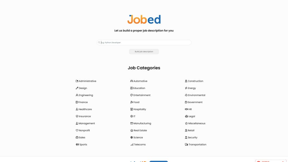 Jobed Website screenshot