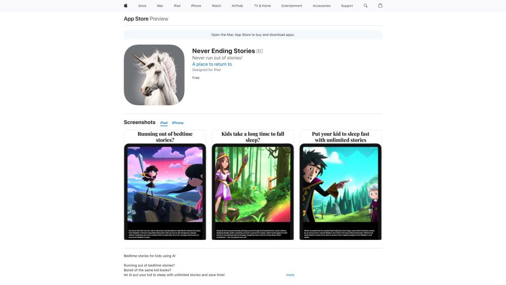 AI Storybooks Website screenshot