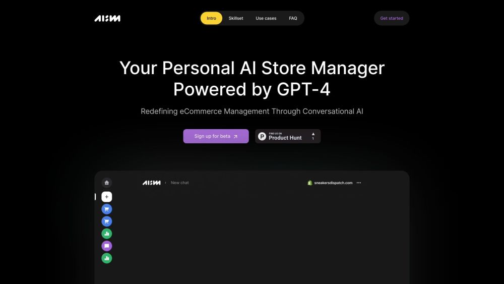 AI Store Manager Website screenshot