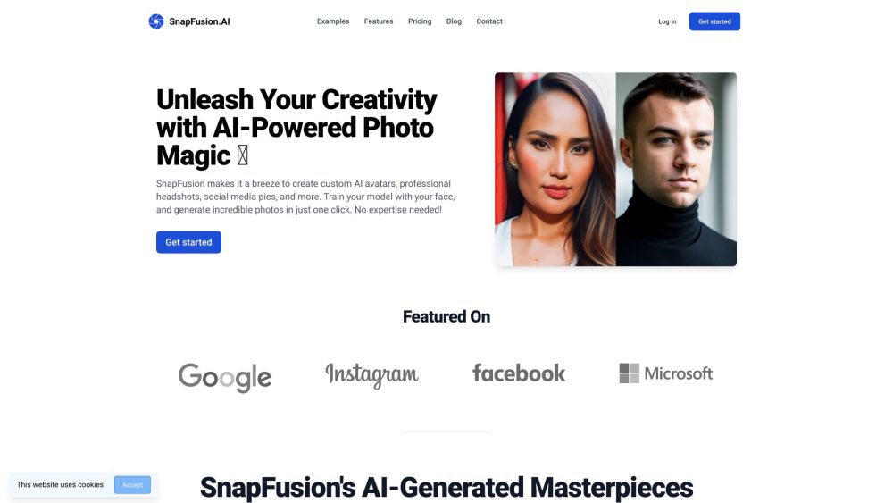 SnapFusion.AI Website screenshot