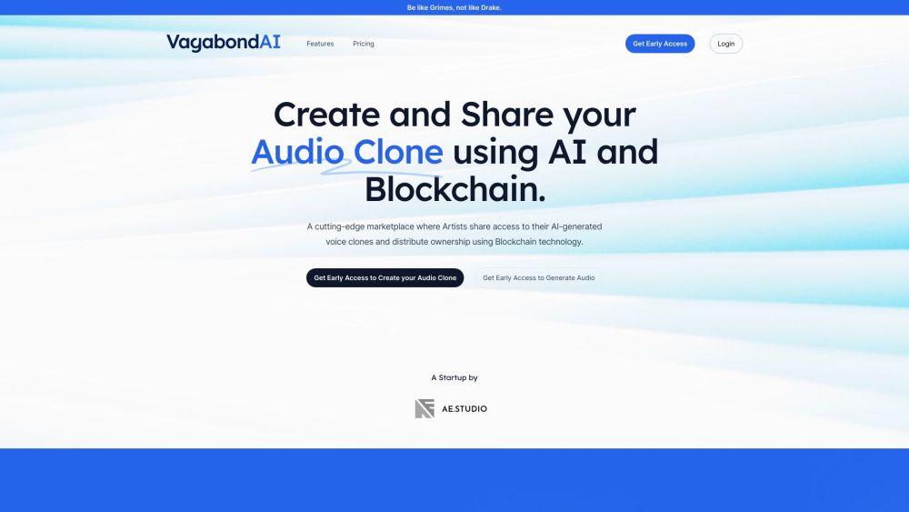 Vagabond AI Website screenshot