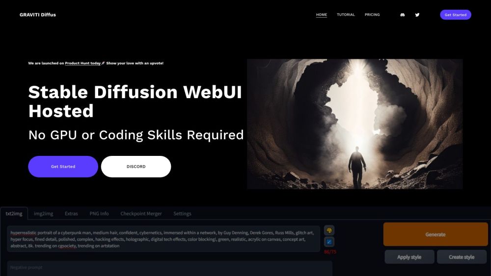 GRAVITI Diffus Website screenshot