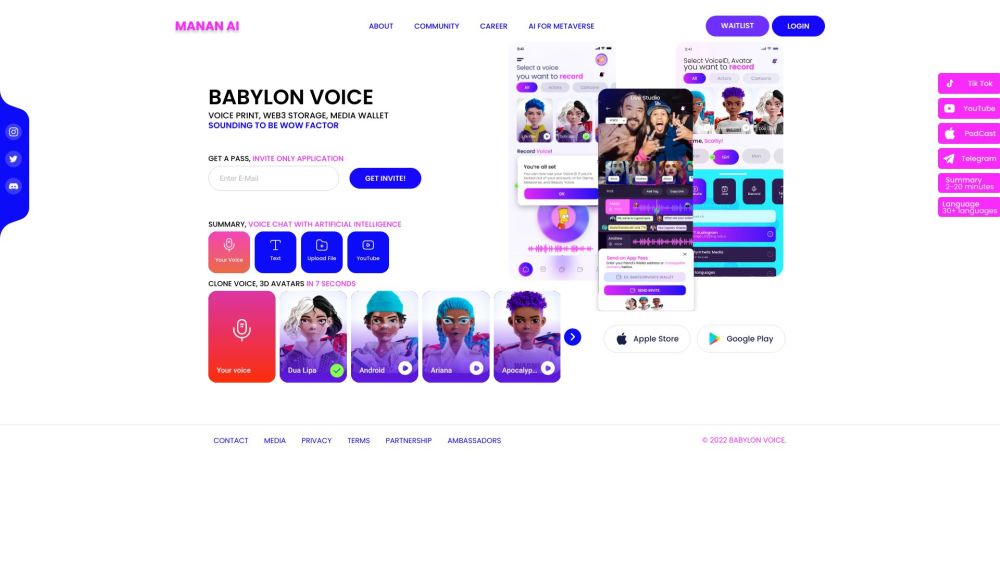 BabylonVoice Website screenshot