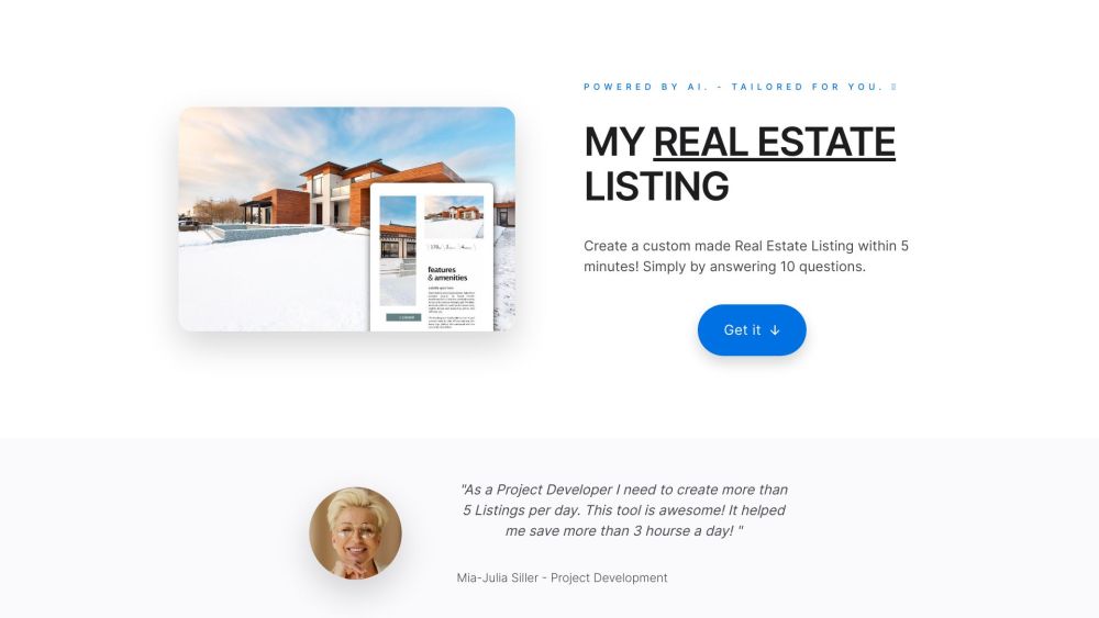 MY REAL ESTATE BROCHURE Website screenshot