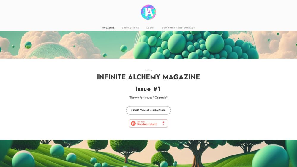 Infinite Alchemy Magazine Website screenshot