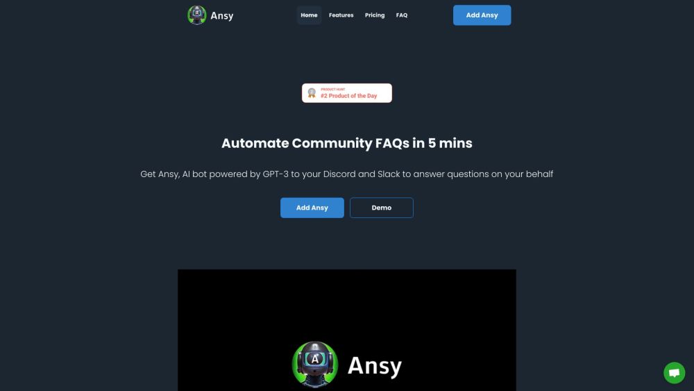 Ansy.ai Website screenshot