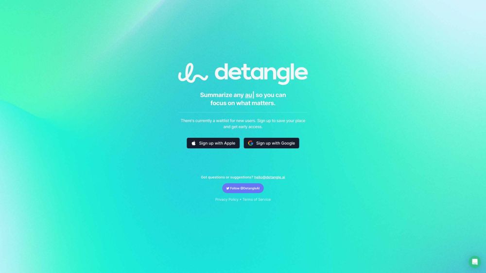 Detangle Website screenshot