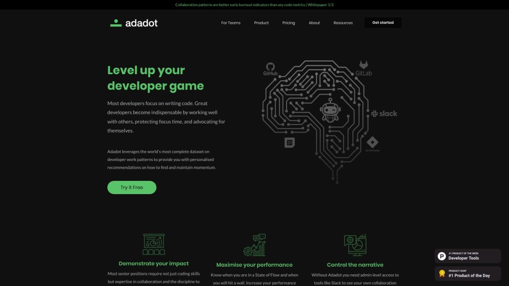 Adadot Website screenshot