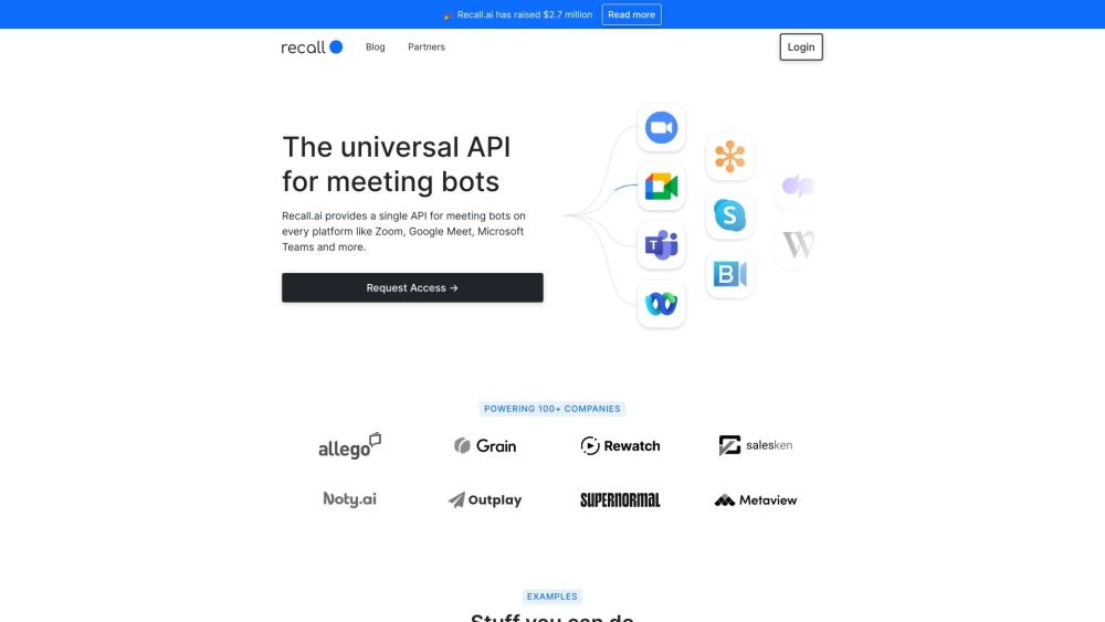 Recall.ai Website screenshot