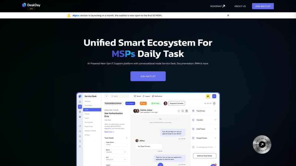 DeskDay Website screenshot