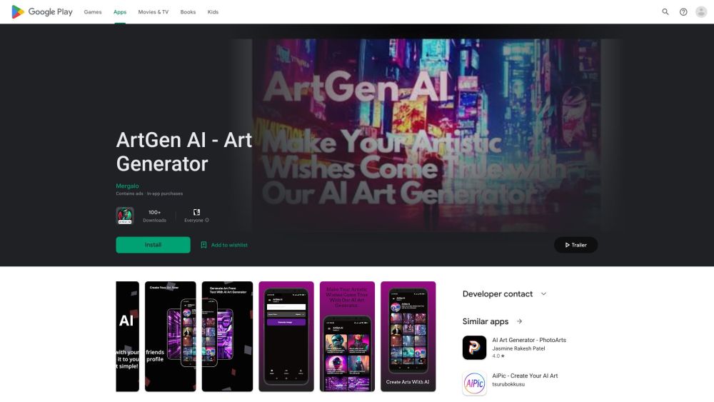 ArtGen AI Website screenshot