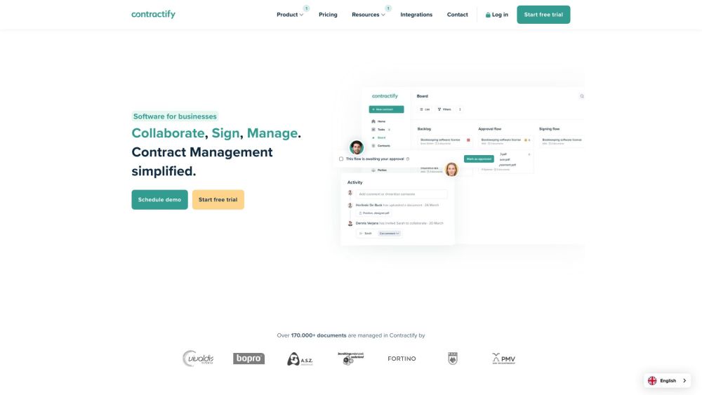 Contractify Website screenshot