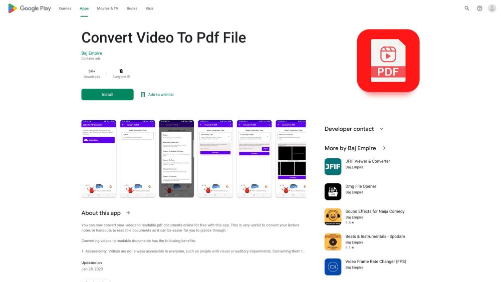 Video to PDF Converter Website screenshot