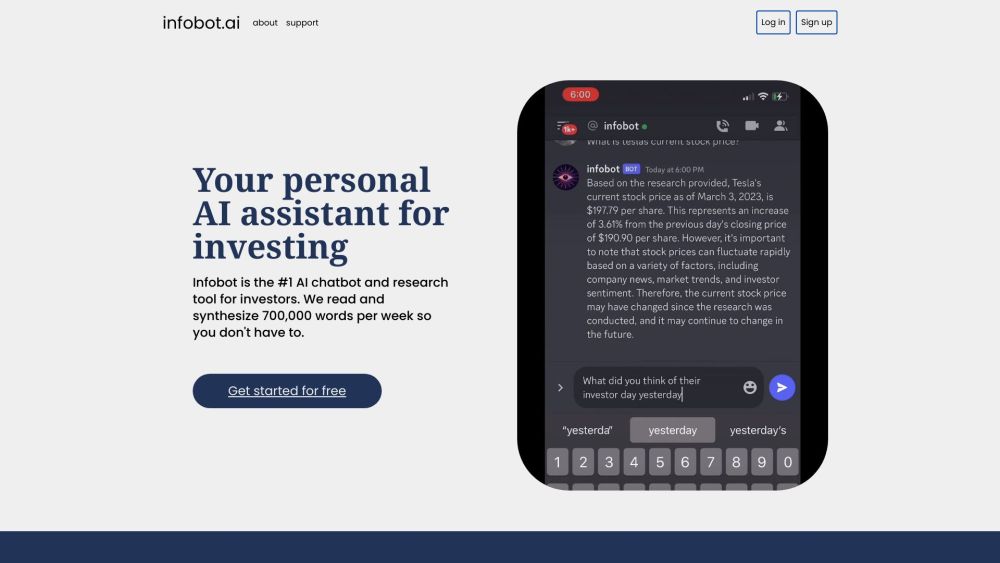 InfoBot.ai Website screenshot