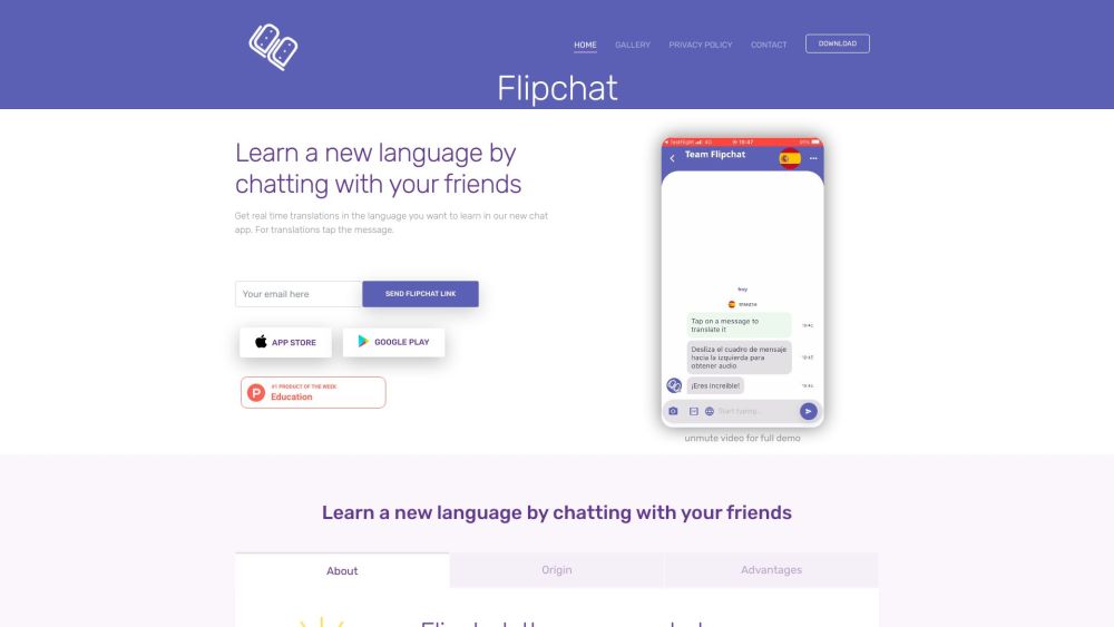 Flipchat Website screenshot