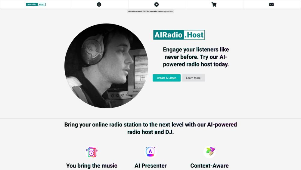 AIRadio.Host Website screenshot