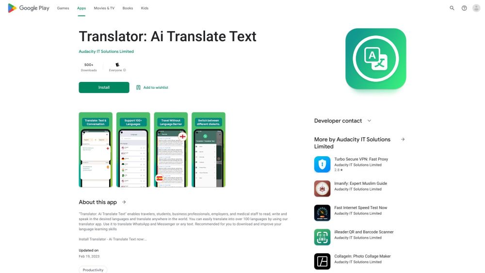 Text Translator Website screenshot