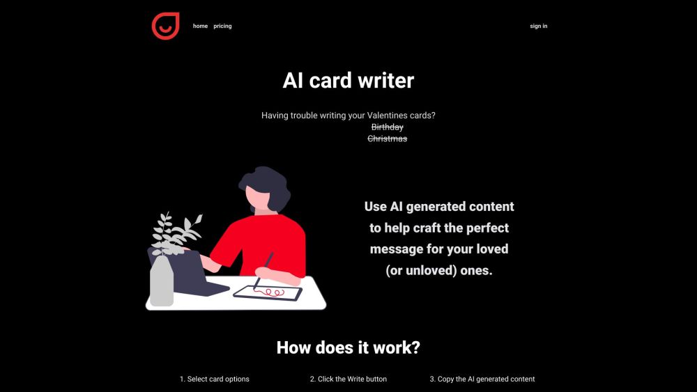 write-a-card.co Website screenshot